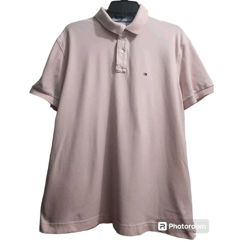 Tommy Hilfiger Polo Shirt Short Sleeve Classic Fit Casual Pink